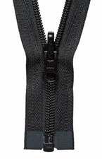 YKK ZIP BLACK, NYLON TEETH