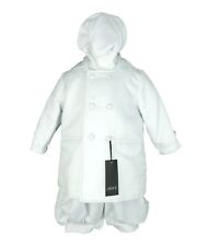 Baby Boys White Christening Jumpsuit, 3 Piece Baptism Outfit by Couche Tot