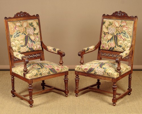 Antique pair large - pair, tapestry