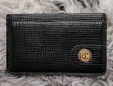 PHILIPPE CHARRIOL Paris CREDIT CARD HOLDER Black Saffiano Leather⭐FRENCH MADE⭐