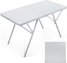Camping Table,Fold up for 4-6 Person,4'Folding Table Picnic Height Adjustable