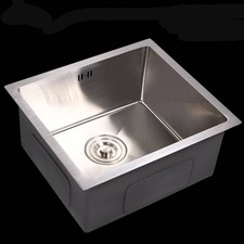 Single Bowl Inset Kitchen Stainless Steel Square Kitchen Sink Reversible Drainer