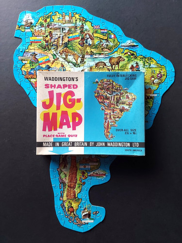 Vintage waddingtons jig map - vintage,