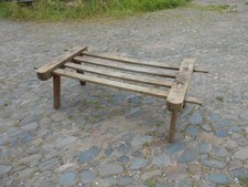 ANTIQUE VICTORIAN  RUSTIC  OAK PIG BENCH