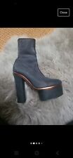 ACNE Studios Black Leather Platform Boots UK4 37 US7 New Shoes