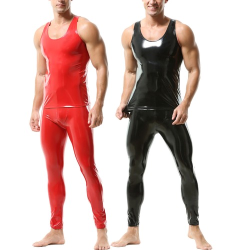 Men latex pvc leather - men's,