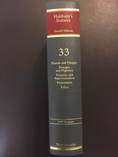 Halsbury’s Statutes 4th Edition, Volume 33: Patents and Designs.... 1997 Reissue