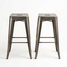 Set of 2 Tolix Style Gunmetal