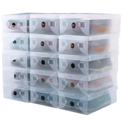20x clear plastic shoe storage - clear,