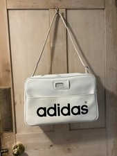 GENUINE 1970s ADIDAS SPORTS SHOULDER BAG IN WHITE. BY PETER BLACK OF KEIGHLEYLtd