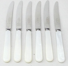Butter Tea Knives Set Stainless Steel Imitation Mother of Pearl Handles 17cm