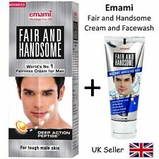 Emami Mens Fair and Handsome Fairness WASH + Skin Whitening FACE CREAM - 2 CREAM
