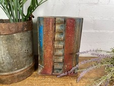 Vintage Reclaimed Hand Carved Indian Wooden Pillar Base Candle Holder Plinth