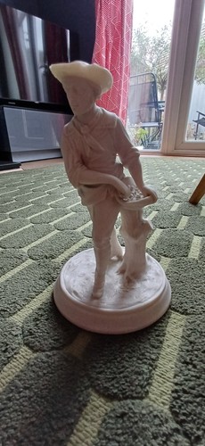 Parian ware white figurine - parian,