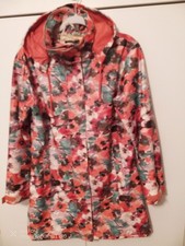 SOS Jensen Removable Hood Waterproof Raincoat Size med 40" Chest Orange Lining