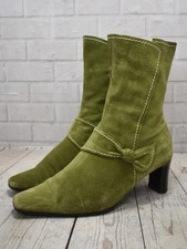 Womens Gabor Green Suede Zip