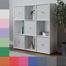 9 Cube White Wooden Bookcase