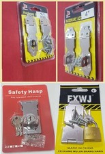 SAFETY HASP STAPLE SILVER Gate Shed Door Padlock Flat Lock Latch Locking doors