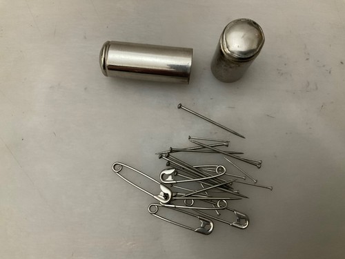 Vintage silver metal sewing - metal,