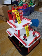 Wooden Toy Fire Station with