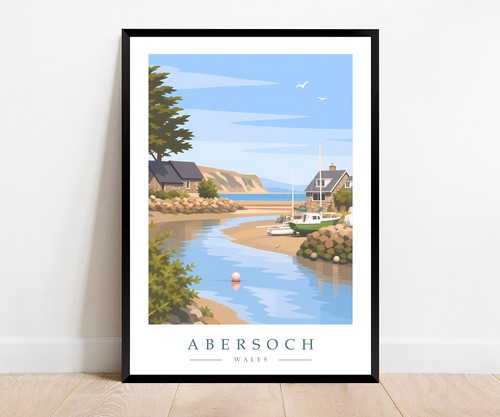 Abersoch travel poster print - print,