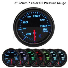 52mm 7 Color LED Car Oil Press Gauge Oil Pressure Meter With Sensor UK Universal