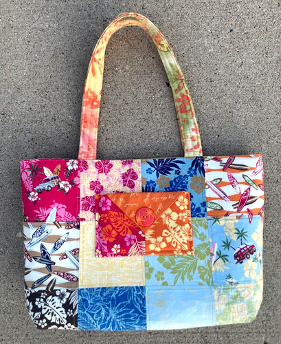 Hand made quilted tote bag - made,