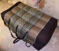 Traditional Thai Kapok Foldable / Portable Yoga Meditation Cushion - Earth Grey