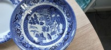 A Selection of Willow Pattern Classic Blue and Whitechina Plates and Bowls