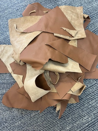 Leather offcuts chestnut - leather,