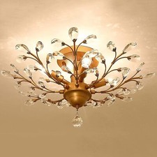Gold 3/4-Light Vintage Crystal