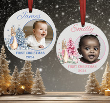 Personalised Baby's First Christmas Bauble Tree Ornaments Gift For Baby Girl Boy