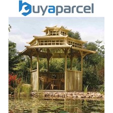 Rowlinson Oriental Pagoda Wooden Garden Gazebo Shelter Japanese Style