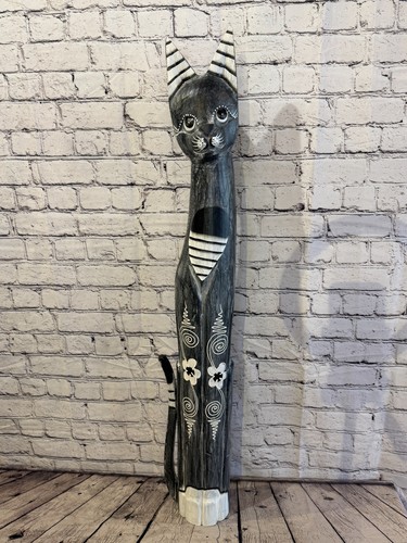 100cm grey flower - grey, wooden
