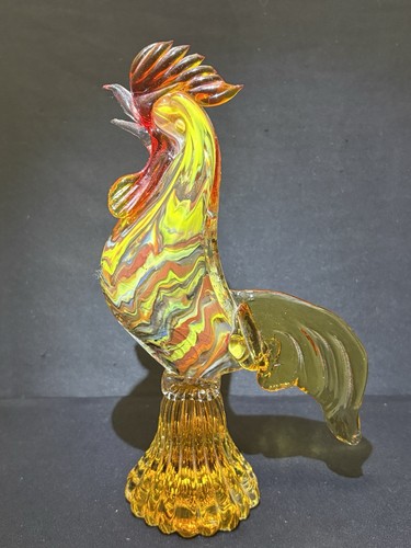 Vintage murano glass rooster - glass,