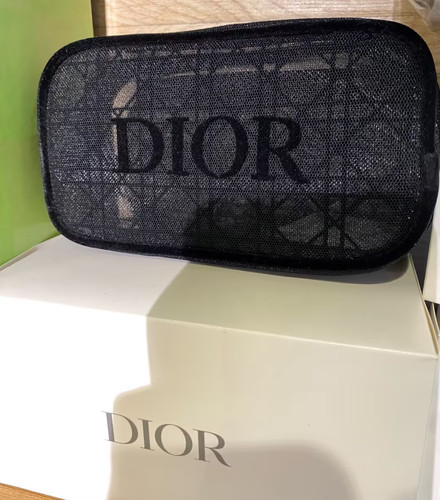 Black mesh makeup pouch - makeup,