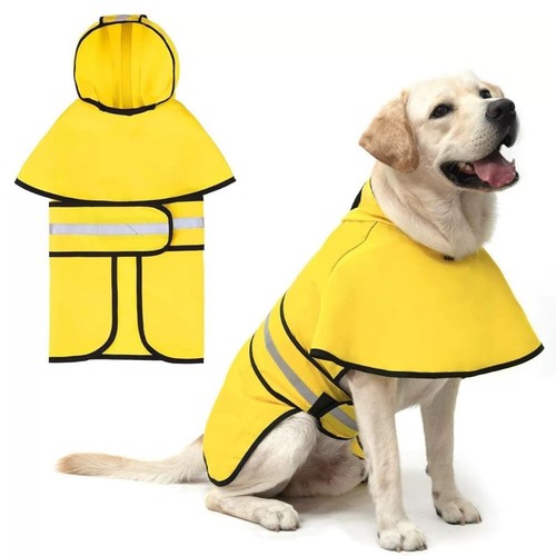 Hooded dog raincoat with strip - dog,