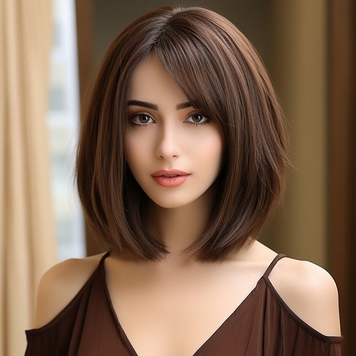 Short dark brown wig - dark,