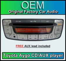 Toyota Aygo CD Player radio stereo with AUX in FREE AUX Lead PLUG AND PLAY