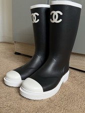 Black and White Chanel Wellies