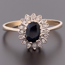 9ct Yellow Gold Sapphire &