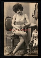 FRANCE BEAUTIFUL YOUNG WOMAN IN LINGERIE EROTIC RISQUE REAL PHOTO PC E20C NU150