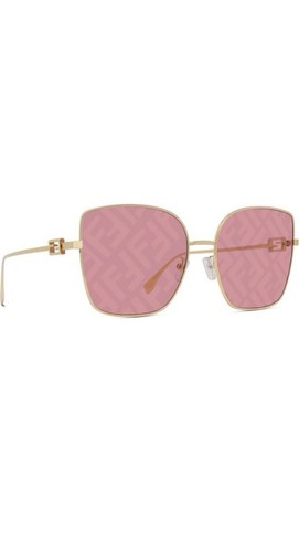 Fendi 59mm square gold - 59mm,