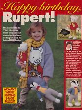 ALAN DART Happy Birthday Rupert & Bill Badger Toys Jumper Rare Knitting Pattern
