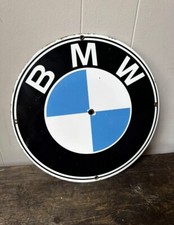 VINTAGE BMW PORCELAIN SIGN OLD GERMAN AUTOMOBILE CAR DEALER Man Cave Garage Sign