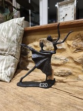 Black Metal Abstract Ballet / Ballroom Dancing Couple Sculpture