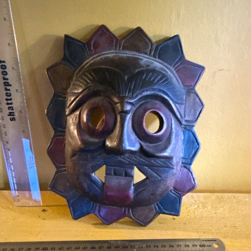 Carved painted wood tribal - wood,