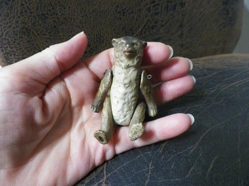 Vintage bisque bear figurine - bisque,