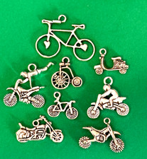 Tibetan Alloy Antique Silver Transport Charms Bike cycles Bicycle Motorcycle