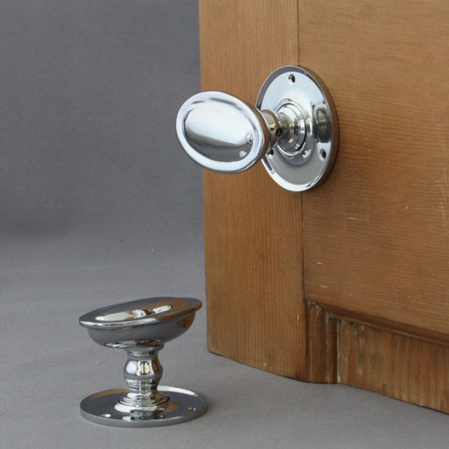 Edwardian chrome oval door - chrome,